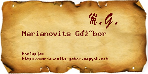 Marianovits Gábor névjegykártya